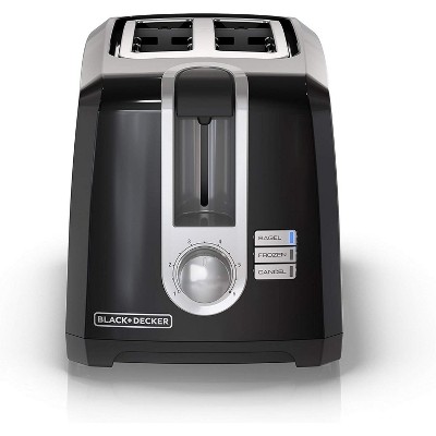 BLACK+DECKER 2-Slice Toaster, T2569B, Extra Wide Slots, 6 Shade Settings, 850 Watts, Crub Tray, Cancel Button