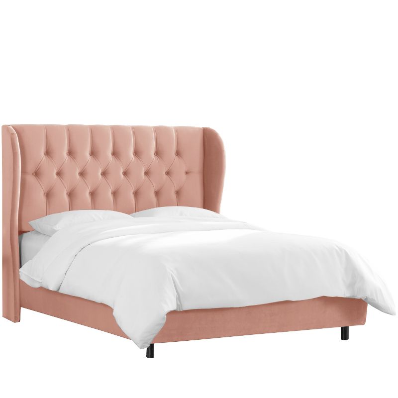 Skyline Furniture Tufted Velvet Upholstered Wingback Bed, 1 of 7