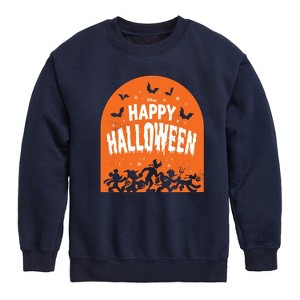 Boys' - Disney - Happy Halloween Tombstone Graphic Long Sleeve Fleece Sweatshirt - 1 of 4