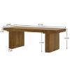 Gulches Farmhouse Style Rectangle Coffee Table, 47.24"x19.68" Slat Top with Dark Wood Grain, Sturdy MDF, Open Design, Easy Assembly - 2 of 3