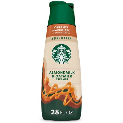 Starbucks Creamer Almond and Oat Milk Caramel Macchiato Coffee Creamer - 28 fl oz: Low Sodium, Cholesterol Free