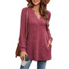 Womens Fall Sweaters Long Sleeve V Neck Tunics Tops Side Split Casual Sweatshirt With Pocket - 4 of 4