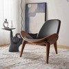 Ryder, PU Leather & Wood Mixed Lounge Chair, 35.83" W x 32.28" D x 29.33" H,Black - 3 of 4