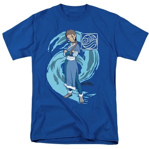 Avatar The Last Airbender Katara Water Wave Adult T-Shirt Royal Blue - 1 of 4