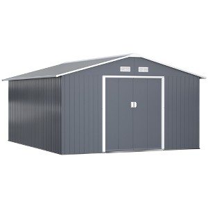 Outsunny Metal Storage Shed Organizer, Garden Tool House with Vents and Sliding Doors for Backyard, Patio, Garage, Lawn - 1 of 4
