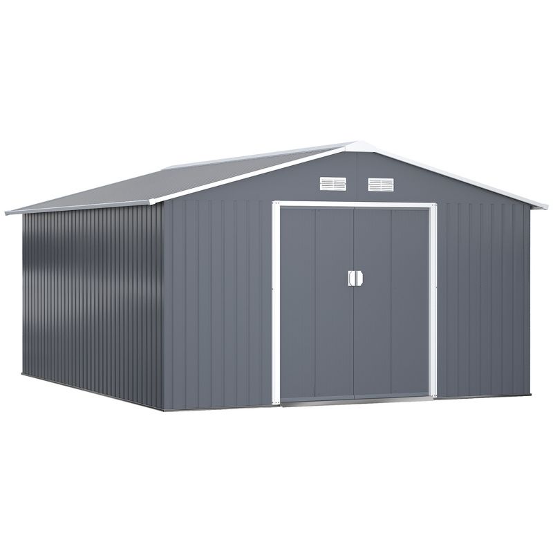 Outsunny Metal Storage Shed Organizer, Garden Tool House with Vents and Sliding Doors for Backyard, Patio, Garage, Lawn, 1 of 7