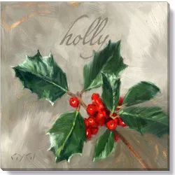 Sullivans Darren Gygi Holly Canvas, Museum Quality Giclee Print, Gallery Wrapped, Handcrafted in USA 9"W Green