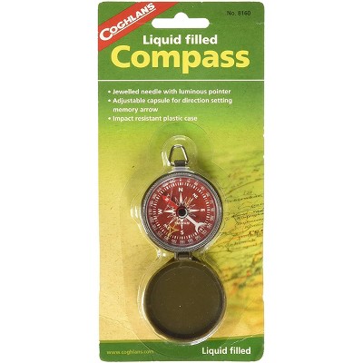 Coghlan's Liquid Filled Pocket Compass with Case, Survival Camping Outdoors