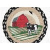 Earth Rugs Red Barn Jute Trivet – 10" Round Hand-Braided Heat Pad, Rustic Farmhouse Kitchen Table Accent - 2 of 3