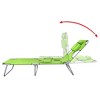 vidaXL Folding Sun Lounger with Head Cushion Powder-coated Steel Green - 3 of 4