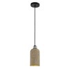 ALOADECOR 1-Light 5'' Modern Farmhouse Natural Travetine Single Pendant Light Coastal Cylinder Hanging Light For Bedroom and Dining Room - 3 of 4