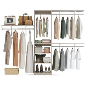 NAYSAYE Duty Closet Organizer Clothes Rack Wood Walk In Closet Hanger ...