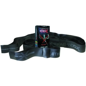 THERABAND CLX Resistance Band, Loops, Home Exercise, Level 6, Black, Special Heavy, 7.3 lbs. Resistance, 5 Foot - 1 of 4