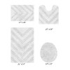 Hugo 4-Piece Bath Rug Set 100% Premium Cotton Tufted Chevron Pattern Bathmats for Bathroom, Super Soft Absorbent Machine Washable - 2 of 4