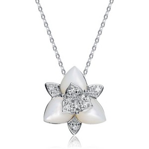 Guili Sterling Silver Cubic Zirconia Floral Pendant - 1 of 2