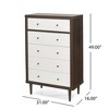 Mid-Century Modern Nordic 5-Drawer Chest of Drawers, Faux Wood Dresser with Rubberwood Legs, Bedroom Storage Cabinet - Christopher Knight Home - 3 of 4