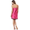 Ashford & Brooks Women's 2 Piece Satin Robe and Nightie Set - Black/Fuschia - Medium - 4 of 4