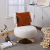 NicBex Faux Fur Swivel Barrel Armless Accent Chair,Upholstered Swivel Living Room Chairs with Curved Backrest,Accent Chairs for Living Room,White - 2 of 4