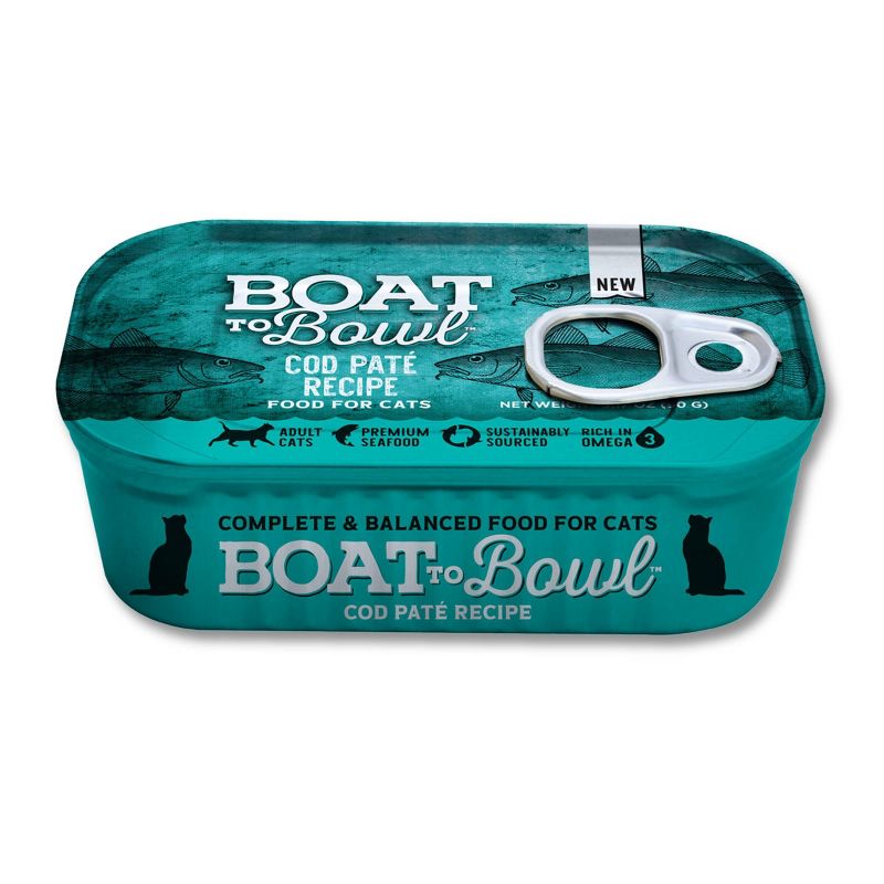 Boat To Bowl Seafood and Cod Fish Flavor Pate Recipe Wet Cat Food - 3.17oz, 1 of 13