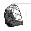 NAYSAYE Patio Swing Rattan Egg Chair with Cushion and Foldable Frame for Garden and Backyard Relaxation, Gray and Gray, 28.34"*22"*20.3" - 3 of 4