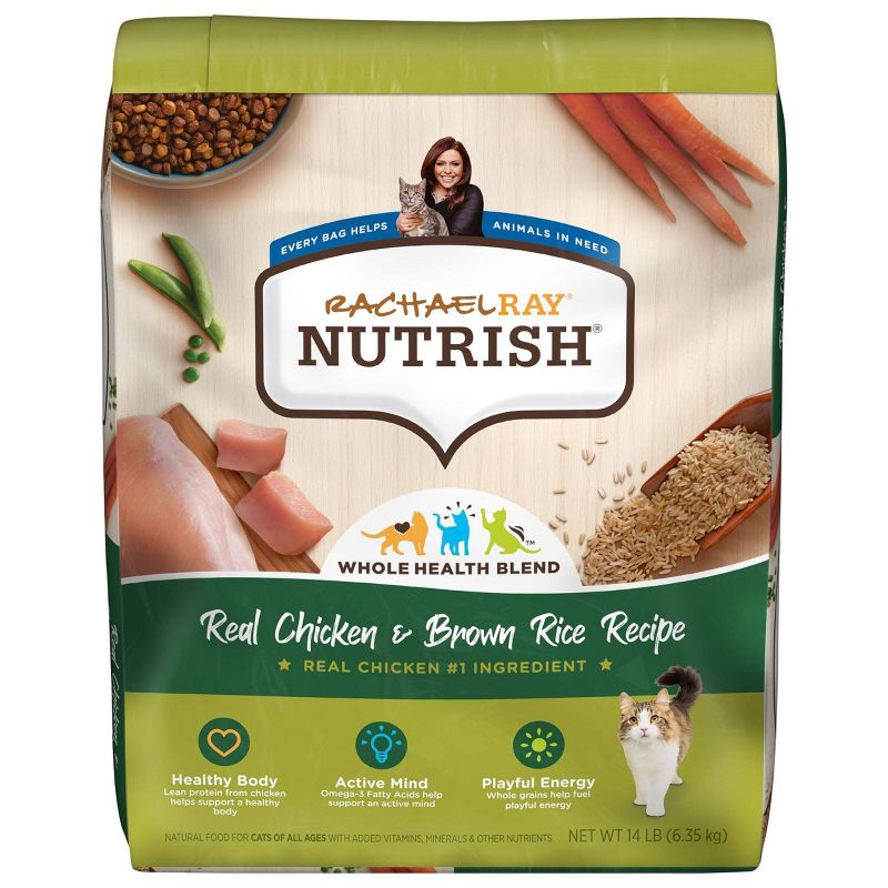 Rachael Ray Nutrish Real Chicken & Brown Rice Recipe Adult Premium Dry Cat Food, 1 of 10