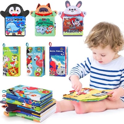 iPlay, iLearn Soft Baby Books 1 Year Old, Babies Animal Cloth Book 6-12 Month