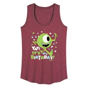 Women's - Disney - Mike Yay It's My Birthday Graphic Racerback Tank - 1 of 4