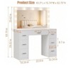 White Vanity Desk With Mirror, LED Lights, And Power Outlet Makeup Vanity Table With 7 Drawers Dressing Table For Bedroom Dressing Room, White - 2 of 4