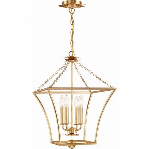 Crystorama Lighting Broche 4 - Light Chandelier in  Antique Gold - 1 of 2