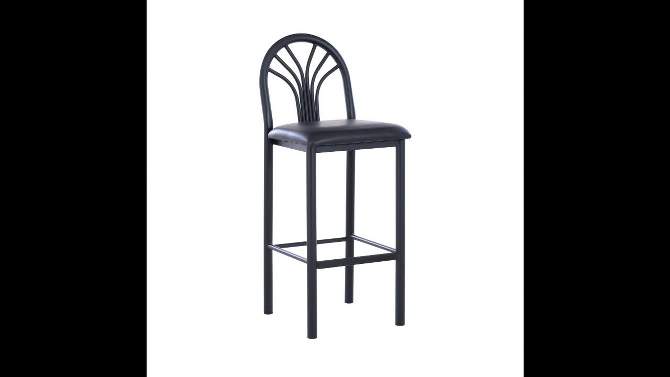 Set of 2 Thayer Faux Leather Padded Seat Barstool Black - Linon, 2 of 14, play video