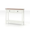 Ridstar 39.37 in. W White Console Tables with 2 Drawer & Bottom Storage Shelf - 2 of 4