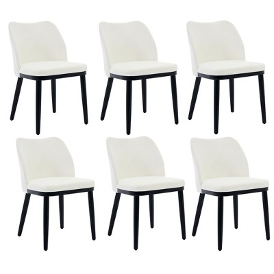 Dining Chairs Set of 4: Upholstered Fabric Dining Room Side Chairs, Chair for Dining Table with Padded Seat and Wood Legs