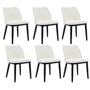 Dining Chairs Set of 4: Upholstered Fabric Dining Room Side Chairs, Chair for Dining Table with Padded Seat and Wood Legs - 1 of 4