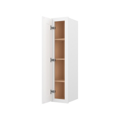 HOMLUX Easy-DIY Shaker White Ready to Assemble Wall Kitchen Cabinet 1 Door-3 Shelves