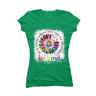 Adult Design By Humans You Can Be Anything, Be Kind Flower Pride By Avocato T-Shirt