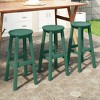 WestinTrends Malibu 29" All Weather Hdpe Outdoor Patio Round Backless Bar Stool (Set of 3) - 2 of 4