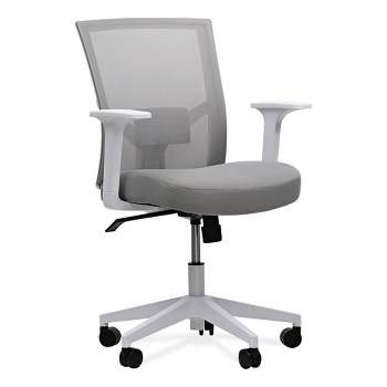 Workspace by Alera Mesh Back Fabric Task Chair, Supports Up to 275 lb, 17.32" to 21.1" Seat Height, Gray Seat, Gray Back
