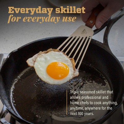 Lodge Blacklock 10.25" Triple Seasoned Cast Iron Skillet - Lightweight - Easy Cleanup - Premium Cookware - Thumbnail 5