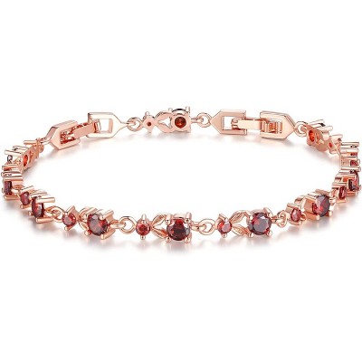 14K Gold Plated Cubic Zirconia Tennis Bracelet for Women, Adjustable Size 6.5-8 Inches for Wedding and Special Occasions