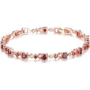 14K Gold Plated Cubic Zirconia Tennis Bracelet for Women, Adjustable Size 6.5-8 Inches for Wedding and Special Occasions - 1 of 4