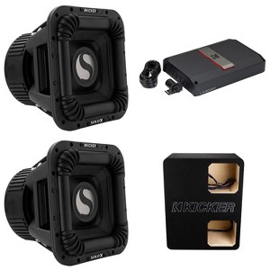Kicker (2) SOLOX & LX Amp Competition Bundle, (2) 49L7X121 12" Subwoofer, 51LX30001 Amp & Dual Unloaded Enclosure - 1 of 4