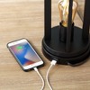 360 Lighting Marcel Modern Table Lamps Set of 2 with Square Risers 24 1/4" High LED Nightlight USB Charging Port Black Natural Shade for Bedroom Desk - 2 of 4
