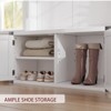 Hall Tree with Bench & Shoe Storage, 3-in-1 Wider Entryway Bench with Coat Rack & Adjustable Shelf, Farmhouse Hall Tree with 4 Corner Metal Protect - 4 of 4