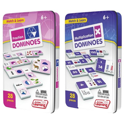 Junior Learning Fraction & Multiplication Dominoes - 56 Dominoes