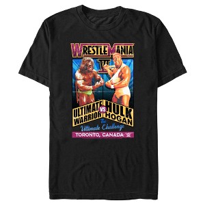 Men's WWE Hulk Hogan VS The Ultimate Warrior Poster T-Shirt - 1 of 4