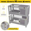 Aivituvin Folding Rabbit Hutch | Outdoor Bunny Cage (Inner Space 14.1 ft²)-AIR18-F - 4 of 4