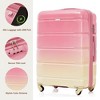 Naysaye Luggage 3 Piece Set Carry-on Suitcase with USB Port Spinner Wheels Durable Hard Shell for Travel, Pink, 19.2"*11.6"*28.4" - 3 of 4