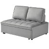 CAVINAS Armless Convertible Sleeping Single Sofa Bed Velvet Upholstered Couch with Removable Back for Apartment - 3 of 4