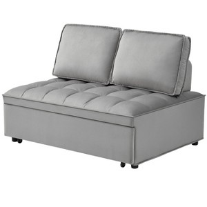 NicBex Convertible Sleeping Sofa Bed,Velvet 2 Seat Sofa with 2 Removable Back Pillow for Living Room,Apartment,Office,Gray - 1 of 3