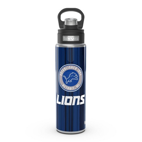 DETROIT LIONS GLASS WATER BOTTLE W SILICON PROTECTOR SLEEVE 23 OZ